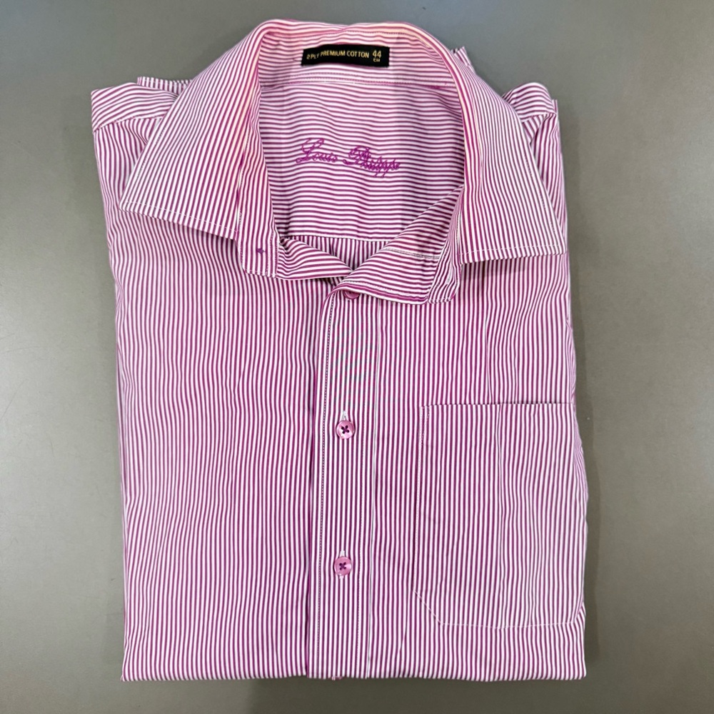 Louis Philippe Men's Pink Striped Dress Shirt - Size 44 cm